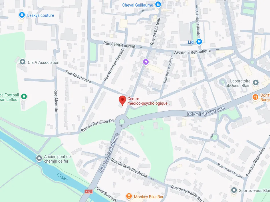 Plan d'accès au site de Blain sur Google Maps (nouvel onglet)